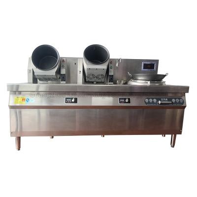 China Double Headed Intelligent Stir Fry Machine Stainless Steel Commercial Supply Stir Fry Machine for Hotels and Schools Canteen for sale