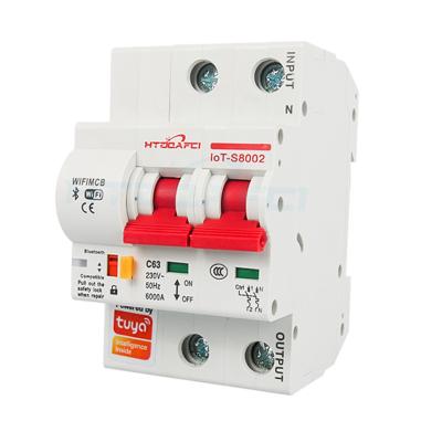 China WiFi Smart Circuit Breaker Tuya Smart Life1p 2p 3p 4p Tuya Smart 10A 32A 63A 6KA Switch for sale