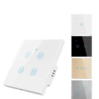 China ABS One Touch Standard Tuya GoogleSmart Home Life Wifi Wall Touch Switch Factory Price 86 EU/UK Band WiFi Wall Touch Switch Standard for sale