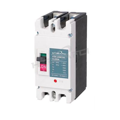 China Overload Manufacturers Directly Sell HTM1-250M/2300 250A 2 Pole Circuit Breaker MCCB for sale