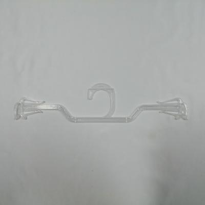 China Plastic Underwear Hanger Space Saving Plastic Display Lingerie Clear Brief Hangers for sale