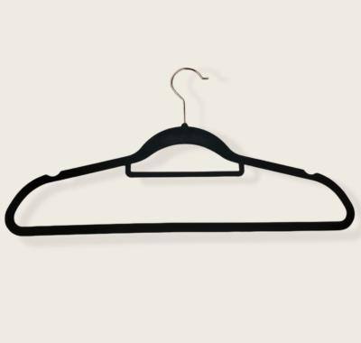 China CLASSIC velvet flock coated hanger with 360 degree rotatable gold hook for sale