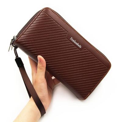 China 2020 Waterproof Man Wallet Multi-Card Multi-Card Purses Purses Handbags Business Double-zipper Bag Long Clutch Leather Wallets for sale