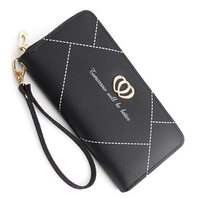 China OEM Long Waterproof Travel Ladies Grab Wallets Cute Fashion Women Purse Custom Long Zipper Handbag for sale