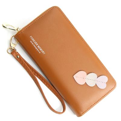 China Factory Wholesale Fashion Waterproof PU Leather Women Long Card Holder Wallets Zipper Large Capacity Women Purse for sale