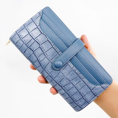 China New Design Waterproof Women Latch Wallet Fashion Clutch Bag PU Leather Long Purse for sale