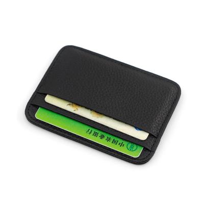 China Fashion Logo Custom Genuine Thin Men's Leather Credit Card Holder For Men for sale