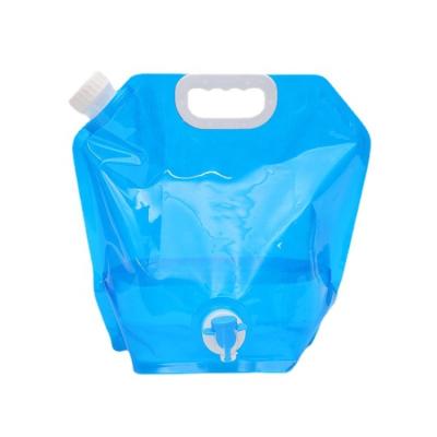 China Travel Lightweight Portable Universal Camping Fishing Hiking BBQ Portable Faucet Folding Bucket 5L 10L Picnic Water Tank Container Plastic Water Storage Bag for sale