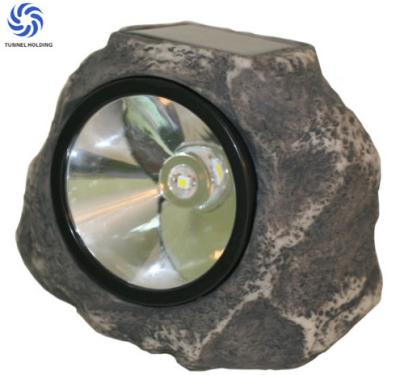 China Polyresin Stone Solar Lights / Solar Rock Landscaping Spotlights For Emergency for sale