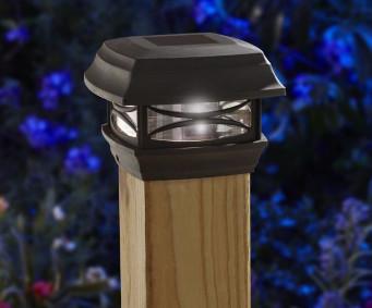 China Black Finish Solar Post Cap Lamp Weather Resistant For Outdoor Installation for sale