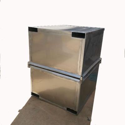 Κίνα High Quality 2 M3 CBM Hotel Stainless Steel Skip Metal Trash Cans Skip Dump Bins For Waste Collection προς πώληση