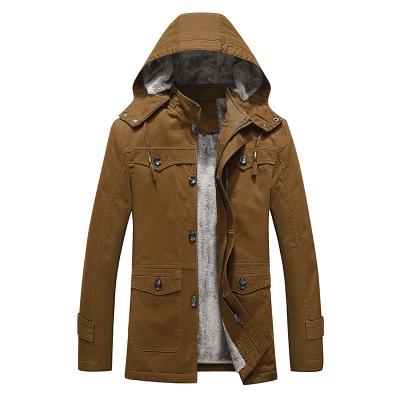 China New Winter Men's QUICK DRY Hooded Fleece Hooded Thick Warm Wash Parka Jacket Coat Cotton Coat for sale