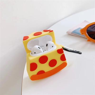 China For Air Pods Silicone Case Pizza 3D Design Silicone Case Cover Protective Skin For Apple Airpods 1/2 for sale