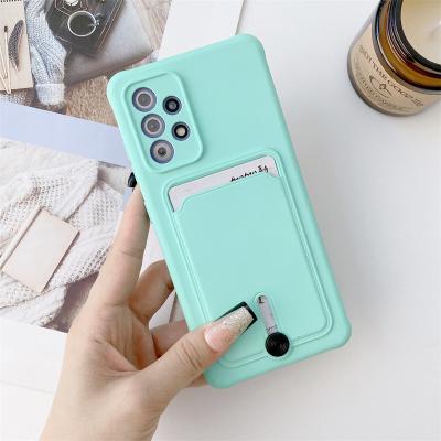 China Full Cover Soft Liquid Card Slot Design Anti-fall Silicone Smart Phone Case For Xiaomi 10T/11Lite Redmi note9Pro POCO X3 for sale