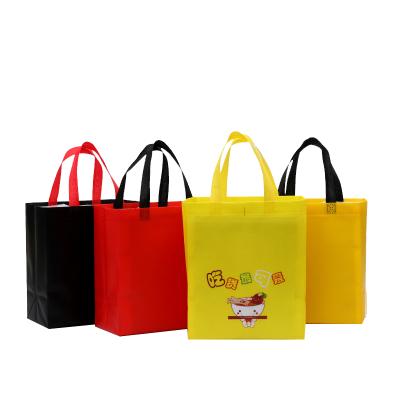 China Recyclable Manufacturer's Stain Customized Shopping Bag Film Coated Takeaway Catering Packaging Bag Advertising Portable Nonwoven Bag Custom for sale