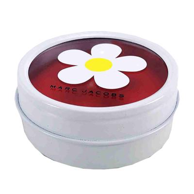 China Food Grade Wholesale Personalized Holiday Decorative Tin Scented Candles With Clear Lid for sale