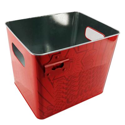 China New Viable Printing 5 18 L 10 L Galvanized Rectangular Metal Beer Red Wine Ice Bucket Cocktail Bar for sale