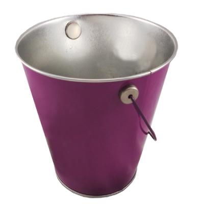 China 5 18 L Sustainable Luxury Custom Decorative 10 L Galvanized Portable Metal Bar Beach Beer Wine Ice Bucket for sale