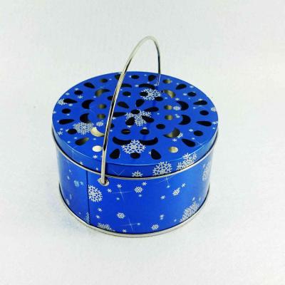 China China Factory Recyclable Custom Round Metal Mosquito Coil Packing Tin Box Incense Holder Tin Can for sale