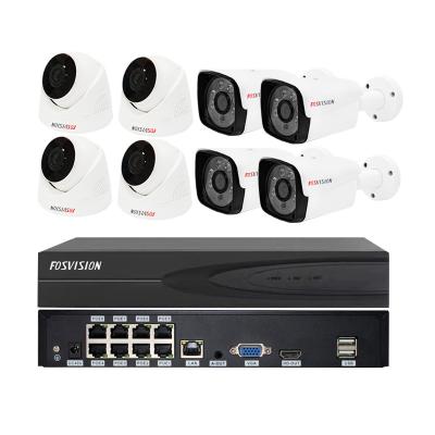 China Motion Detection Fosvision Hd Video Surveillance 4mp IP Poe Camera System 8ch Poe Nvr Camera Kits Set 8 Channel Nvr Home Security CCTV System for sale