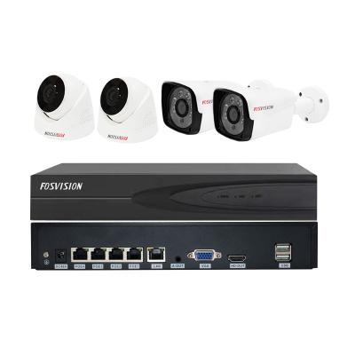 China 8 Channel Fosvision Video Surveillance 5mp IP Poe Camera System 4ch 8ch Poe Nvr Camera Kit Set 4 for sale