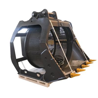 China Construction Machine Excavator Screen Bucket With Rotating Screen And 0.5-2.4m3 Capacity for sale