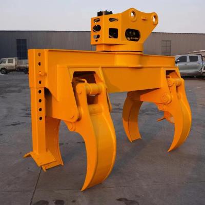 China Oem Design Excavator Pole Grab Attachment 13-15ton Easy Handling Pole Log Grapple Setter for sale