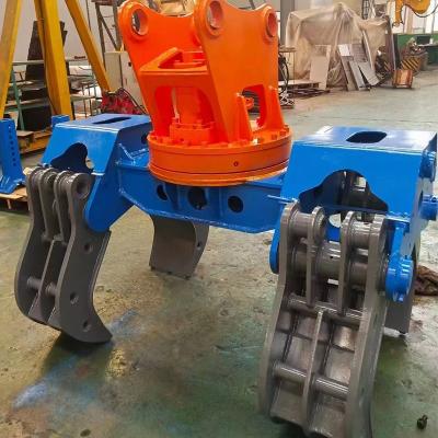 China 10-15 Ton Matching Excavator Pole Grab with Extendable Pole and Rotating Support 546 KG for sale