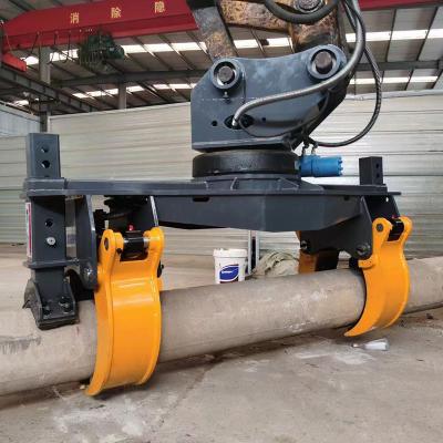 China 13-15ton Excavator Attachment Extendable Pole Clamp Grab Setter Grapple With Rotating Cylinder for sale