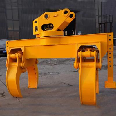 China 13-15ton Excavator Pole Grab with Extendable Pole Clamp and Rotating Cylinder for sale