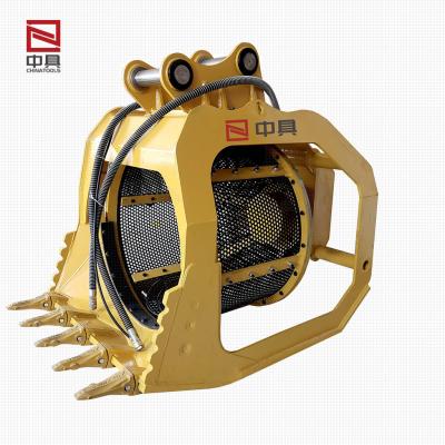 China Hydraulic Rotary Excavator Sieve Bucket Type Screening Bucket Attachment for sale