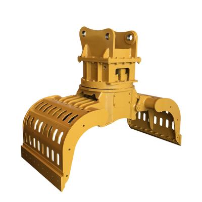 China Black Excavator Hydraulic Rotating Demolition Sorting Grab Stone Square Grapple for 2-36 Tons for sale