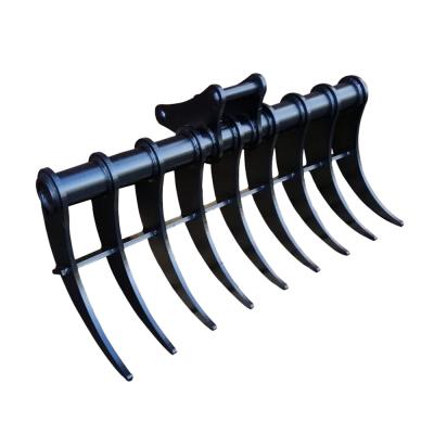 China Directly Supply Mechanical Rake Bucket For Excavator Root Rake For 1-4 Ton Mini Excavator for sale