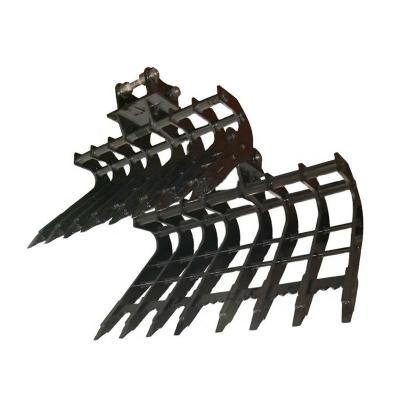 China 300 kg Mini Excavator Root Rake Made of Wear Resistant Material for Customized Height for sale