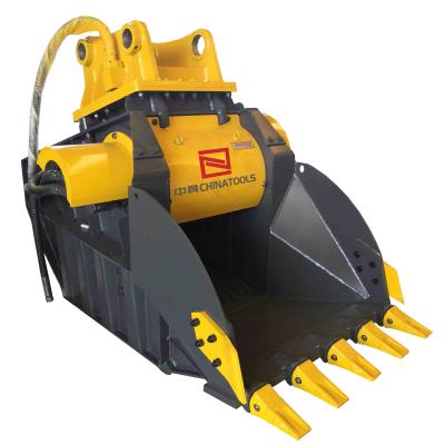 China 5-35 Ton Excavator Concrete Jaw Crusher Bucket Crush and Recycle Materials with Ease for sale