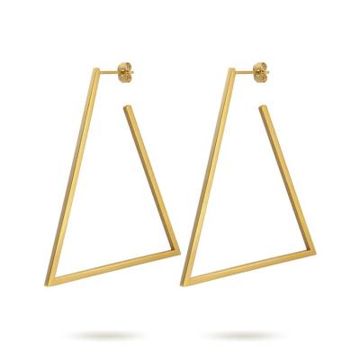 China Big Long Fashion Trendy Jewelry Triangle Earrings Gold Color Stainless Steel Drop Earrings Geometric Earings BE171033 for sale