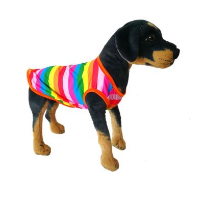 China Viable Wholesale Colorful Dog Shirts Pet Clothes Soft Puppy Vest T-shirt Suits Sleeveless Doggie Apparel Outfits For Dogs And Cats for sale