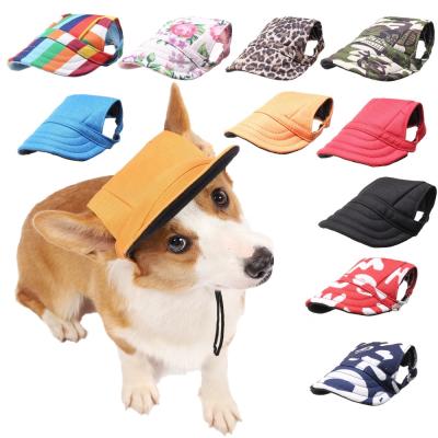 China Viable Adjustable Dog Baseball Hat Outdoor Sport Sun Protection Baseball Hat Sun Visor Sunbonnet Equipment With Ear Holes Puppies Hat for sale