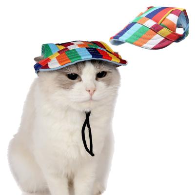 China New Viable Hat For Small Medium Large Cat Baseball Canvas Cap Visor Dog Hat With Chin Strap Pet Baseball Cap Ear Holes Dogs Sport Hat for sale