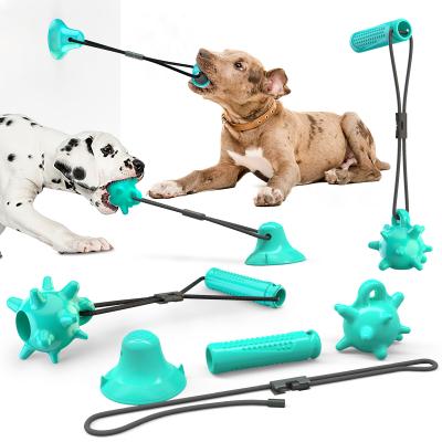 China Off Sale Viable Well Interactive Toys For Dogs Single Chuck Slow Feeder Ball For Dogs Dog Chew Rope Ball Pull Toy Set for sale