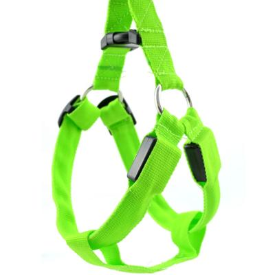 China New Price Adjustable Luxury Reflective Dog Harness LED Pet Rope Safety Vest Dog Lighting Chest Harness Cheap Reflective Nylon Collar for sale