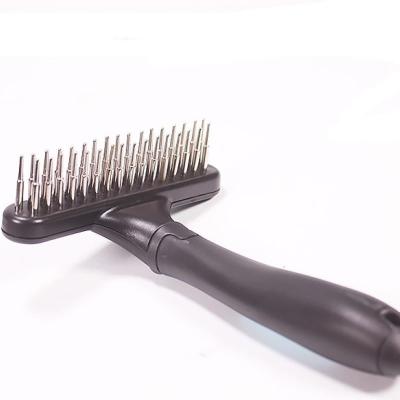 China Slicker Pet Cleaning Cat Pet Dog Flea Brush Pet Needle Hair Grooming Brush Manual Viable Steel Comb Massage For Dog for sale