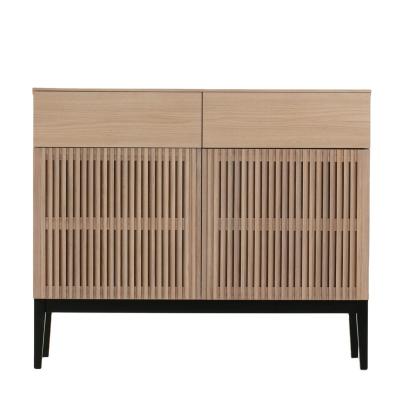 China Modern Classic Shutter Door Furniture Restaurant Hotel Shake Tableware Storage Cabinet Light Luxury Glass Sideboard for sale