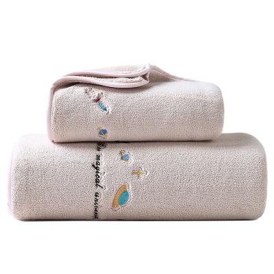 China Souina Hypoallergenic Microfibra Fleece Face Towel Coral Super Absorbent Face Towels for sale