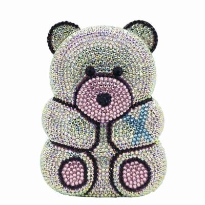 China Luxury High Quality Clutch Bags Ladies Party Purse Bling Crystal Bear Clutch Bag Crystal Rhinestone Bear Clutch Evening Bags Women Purse For Woman for sale