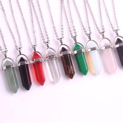 China Neo-Gothic Natural Stone Ball Shape Point Turquoise Crystal Quartz Pendant Necklace Women Healing Jewelry for sale