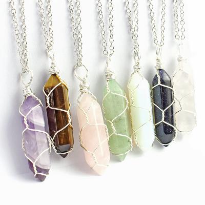 China Neo-Gothic Natural Stone Ball Shape Turquoise Crystal Stone Quartz Healing Point Jewelry Pendant Necklace For Women for sale