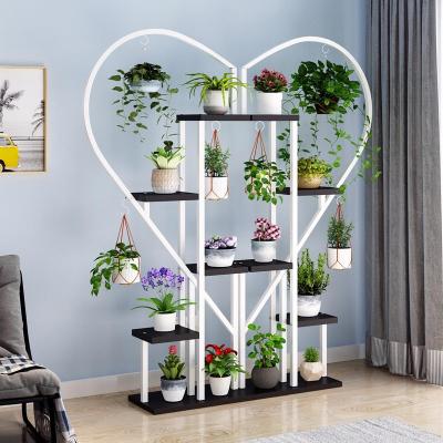 China Floor Balcony Radish Green Living Room Shelf Flower Plant Heart Shaped Flower Stand Space Saving Modern Multilayer Indoor Decoration for sale