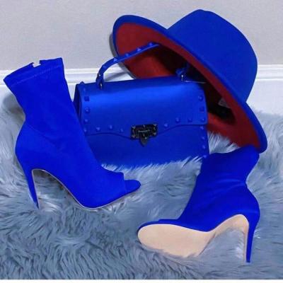 China Other designer 2022 Summer Fashion High heels match purse handbag and hat set boots sandals fall women shoes for women and ladies for sale