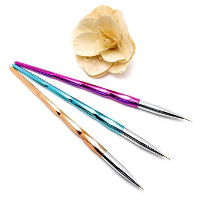 China Durable 3Pcs Different Color Coating Brush Nail Art Brush Nails Salon Professional Products for sale